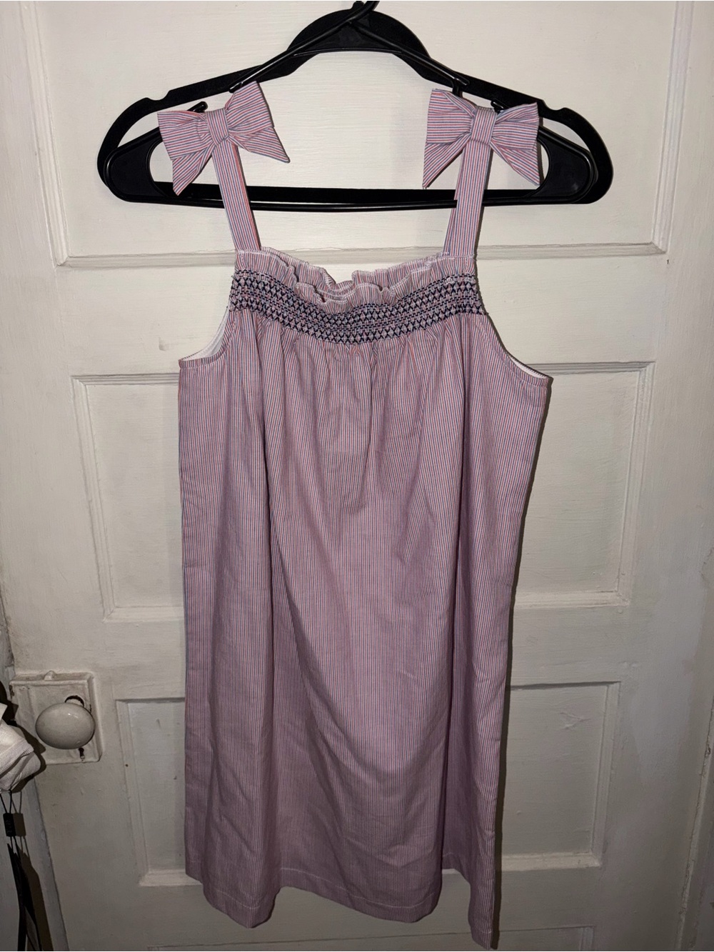 Girls' Pink Striped Bow-Shoulder Sundress